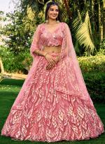 Soft Net Pink Wedding Wear Embroidery Work Lehenga Choli